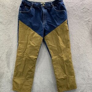 SAFTBAK Jeans Mens 40x31 Measured Brush Guard Flannel Lined Blue Tag: 40x32